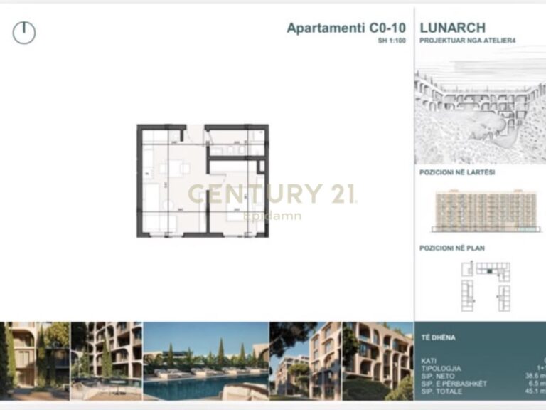 EXCLUSIVE ! Apartament 1+1 për shitje në Lunarch Residence Mali i Robit !