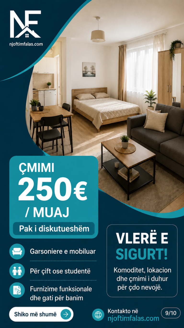 Jeper garsoniere me qera tek liqeni artificial