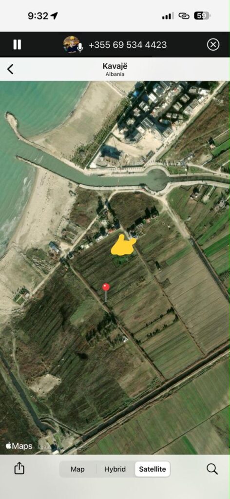 Shitet toke 1000m² 150 metra nga deti ne Qerret