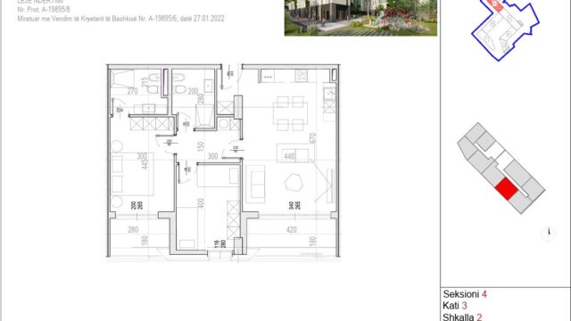 Planimetria e apartamenteve te Riverside Residence
