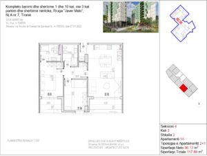 Planimetria e apartamenteve te Riverside Residence